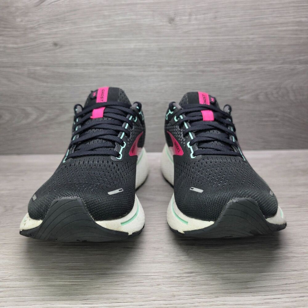 Brooks Ghost 14 Black Pink Women's 9 B Running Shoes Comfort Athleisure Training - Picture 2 of 11
